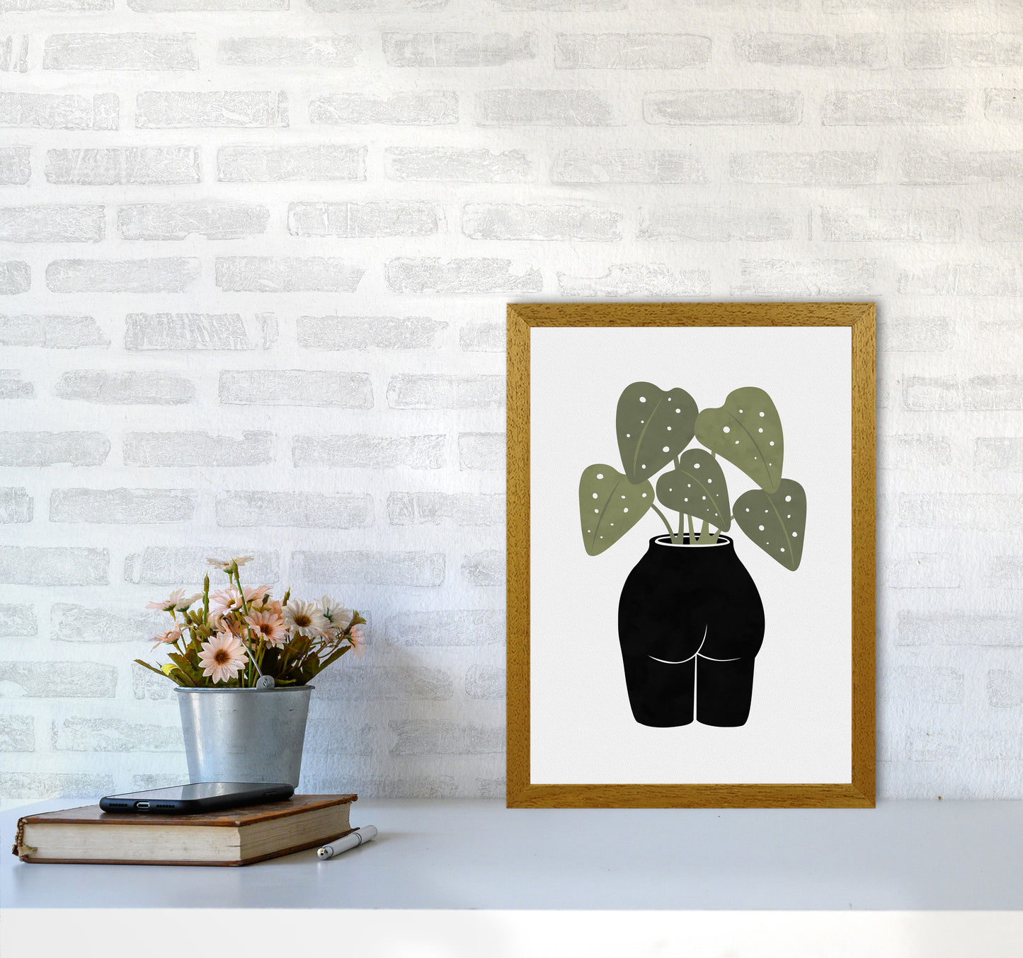 Butt-anical Vase Art Print by Orara Studios A3 Print Only