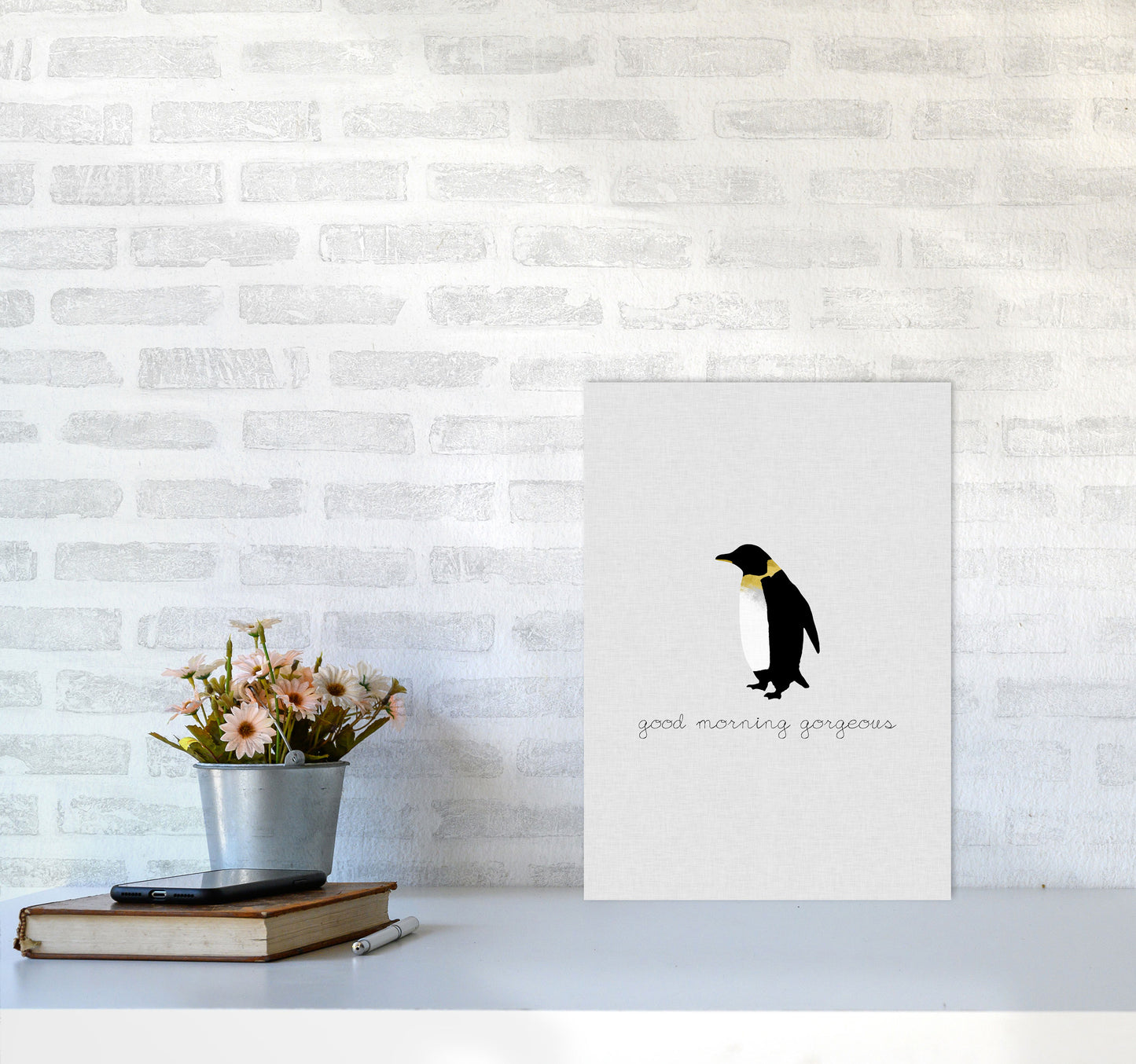 Good Morning Gorgeous Animal Quote Print By Orara Studio A3 Black Frame