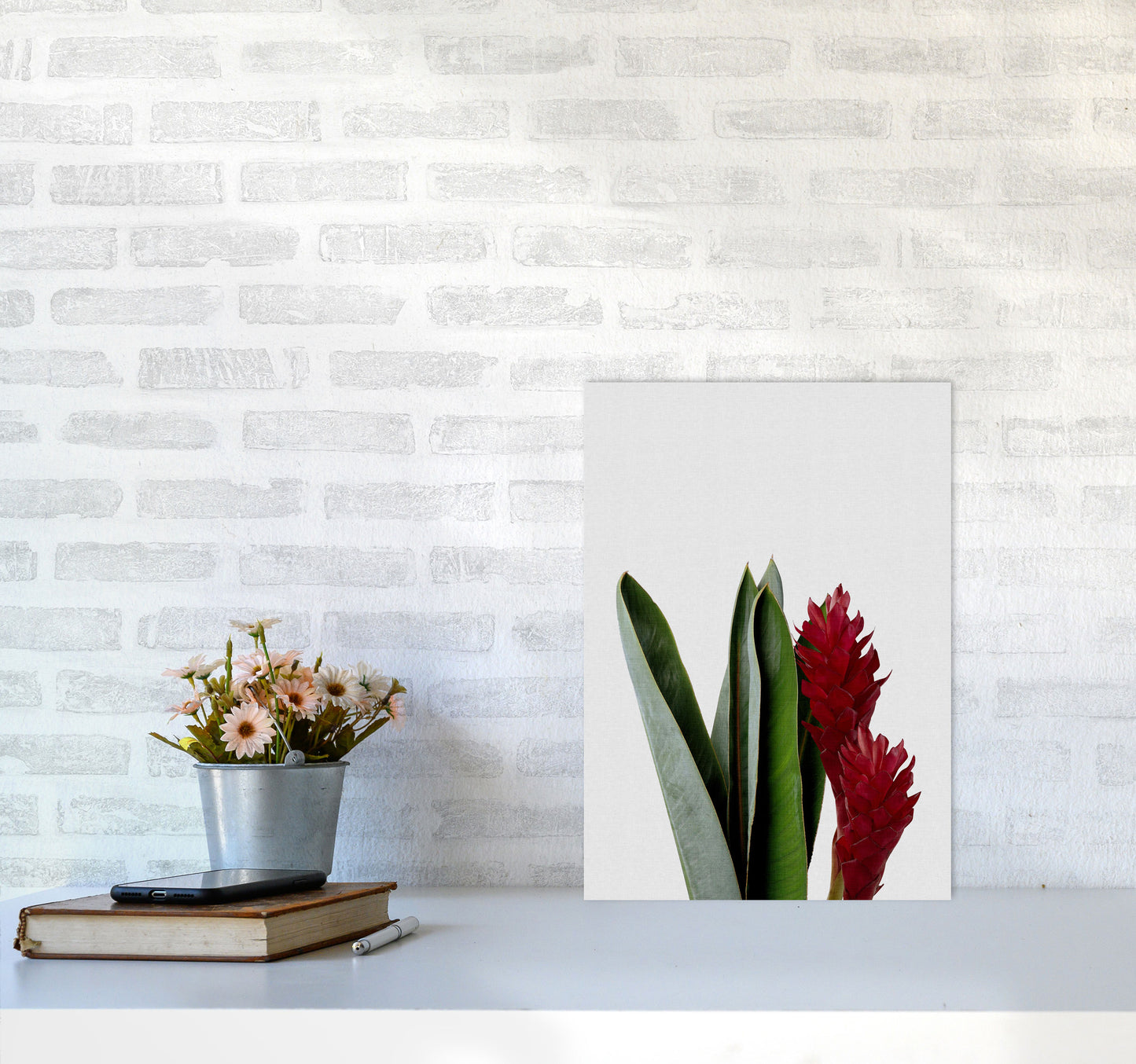 Red Flower Print By Orara Studio, Framed Botanical & Nature Art Print A3 Black Frame