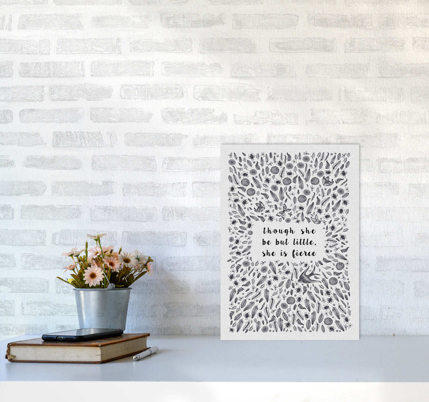 Though She Be But Little, She Is Fierce Print By Orara Studio A3 Black Frame