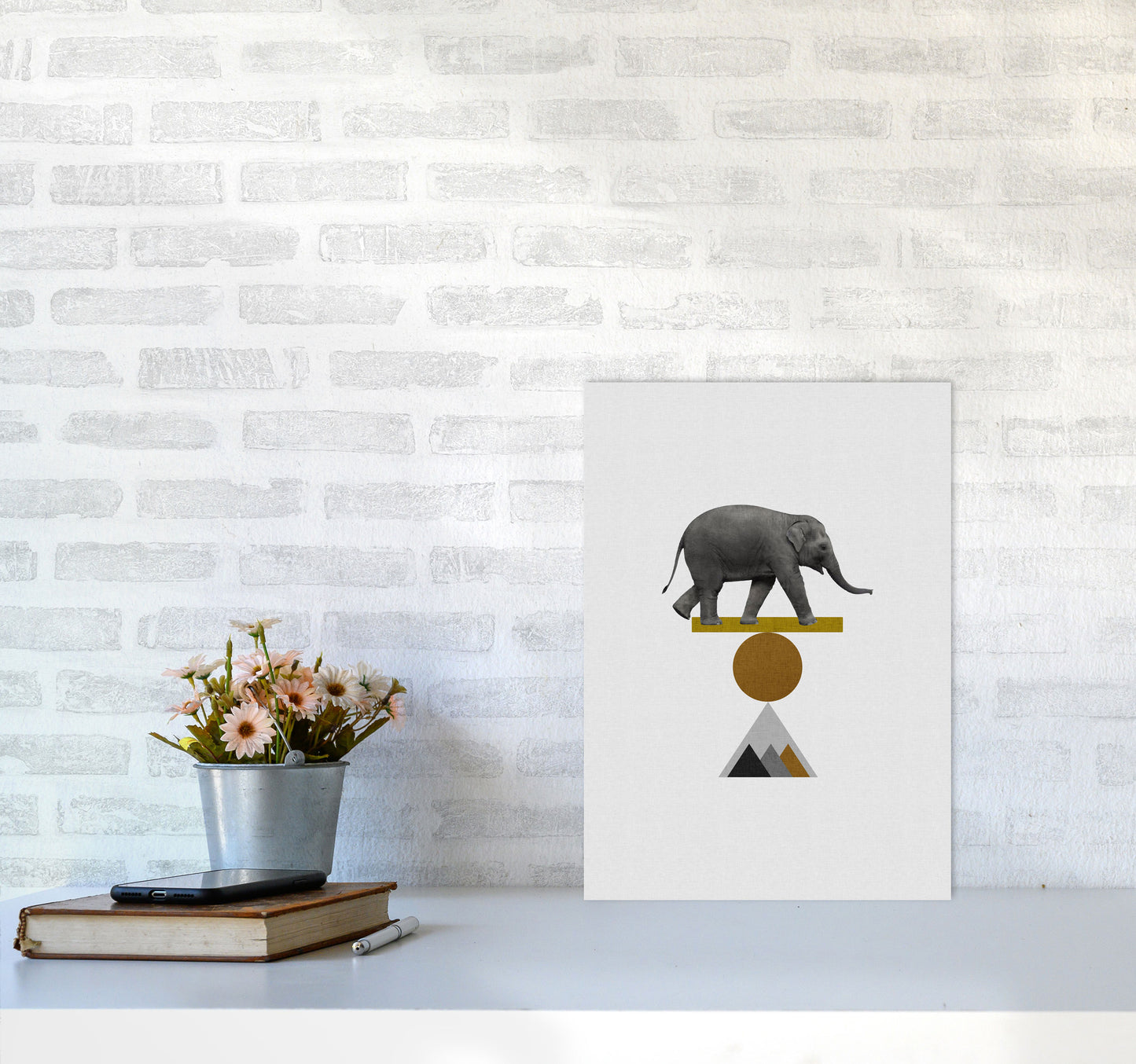 Tribal Elephant Print By Orara Studio Animal Art Print A3 Black Frame