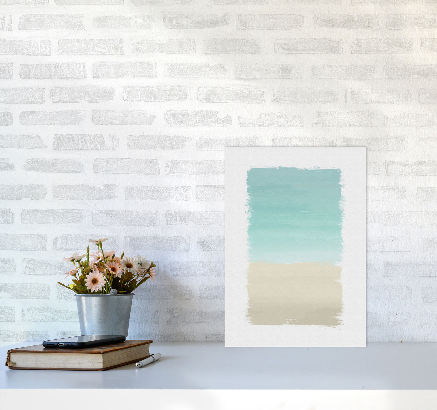 Turquoise Abstract Print By Orara Studio A3 Black Frame