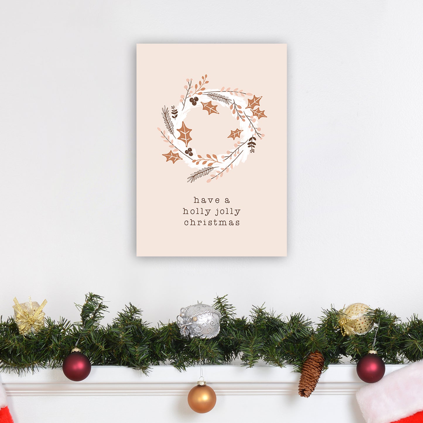 Have A Holly Jolly Christmas Christmas Art Print by Orara Studio A3 Black Frame