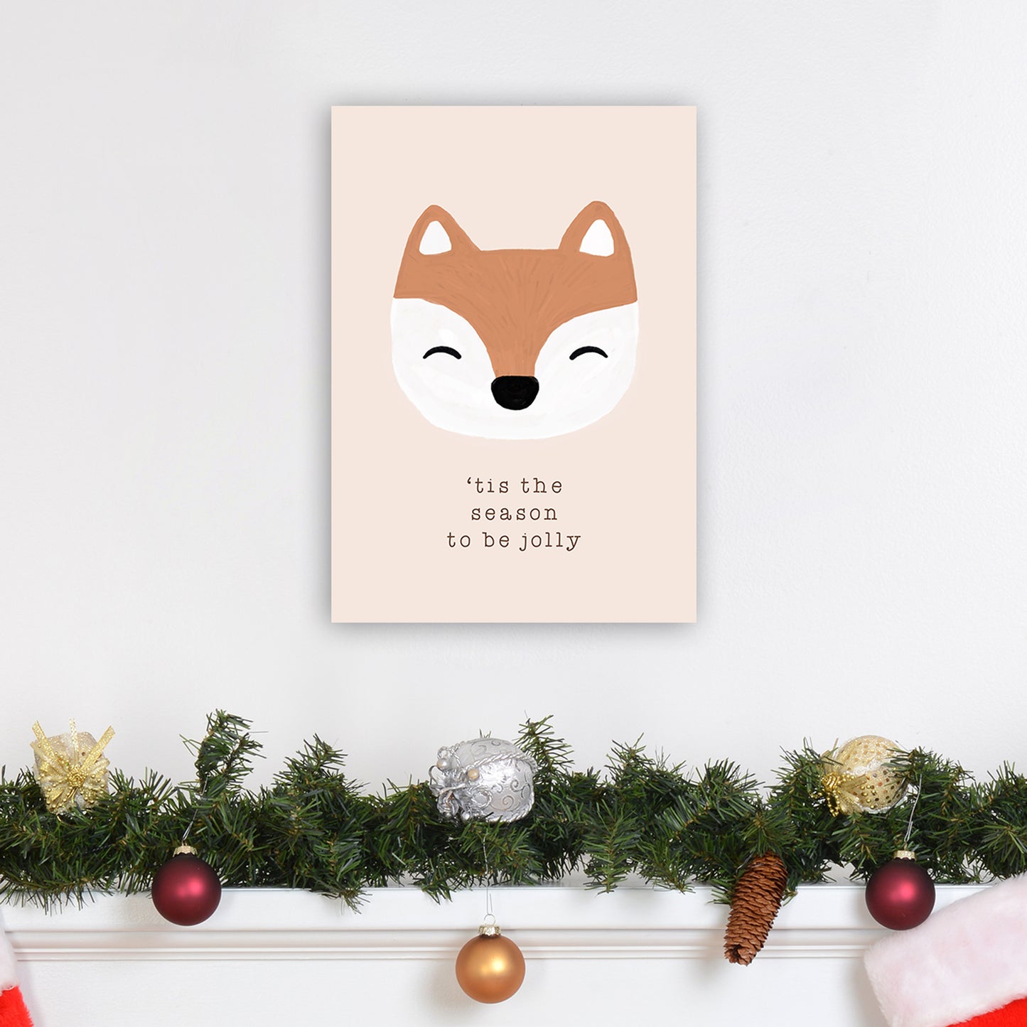 Tis The Season To Be Jolly Christmas Art Print by Orara Studio A3 Black Frame