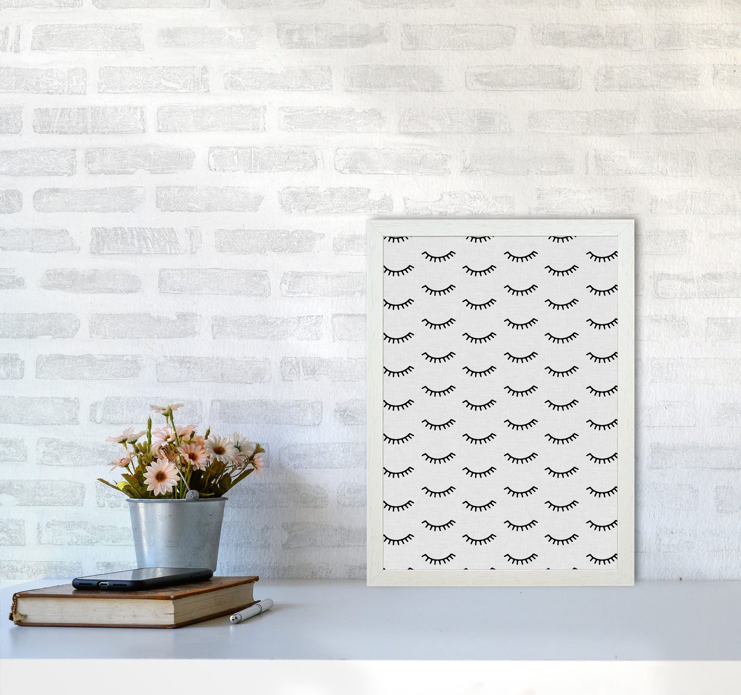 Eyes Closed Print By Orara Studio A3 Oak Frame