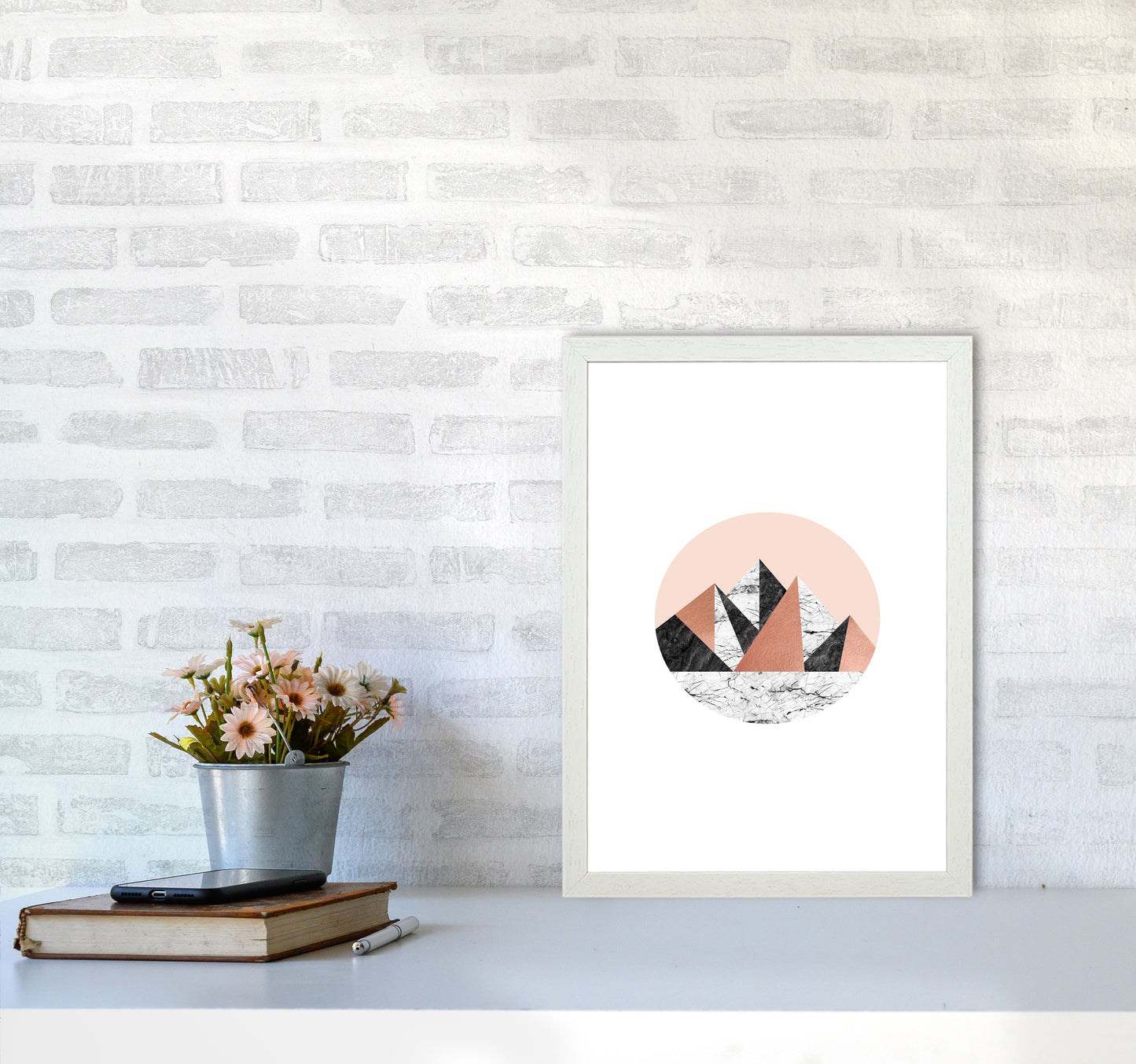 Geometric Landscape I Print By Orara Studio A3 Oak Frame