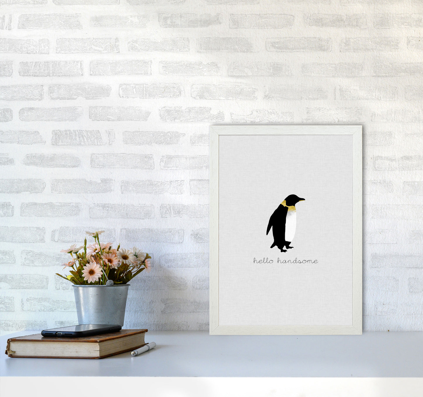 Hello Handsome Animal Quote Print By Orara Studio A3 Oak Frame