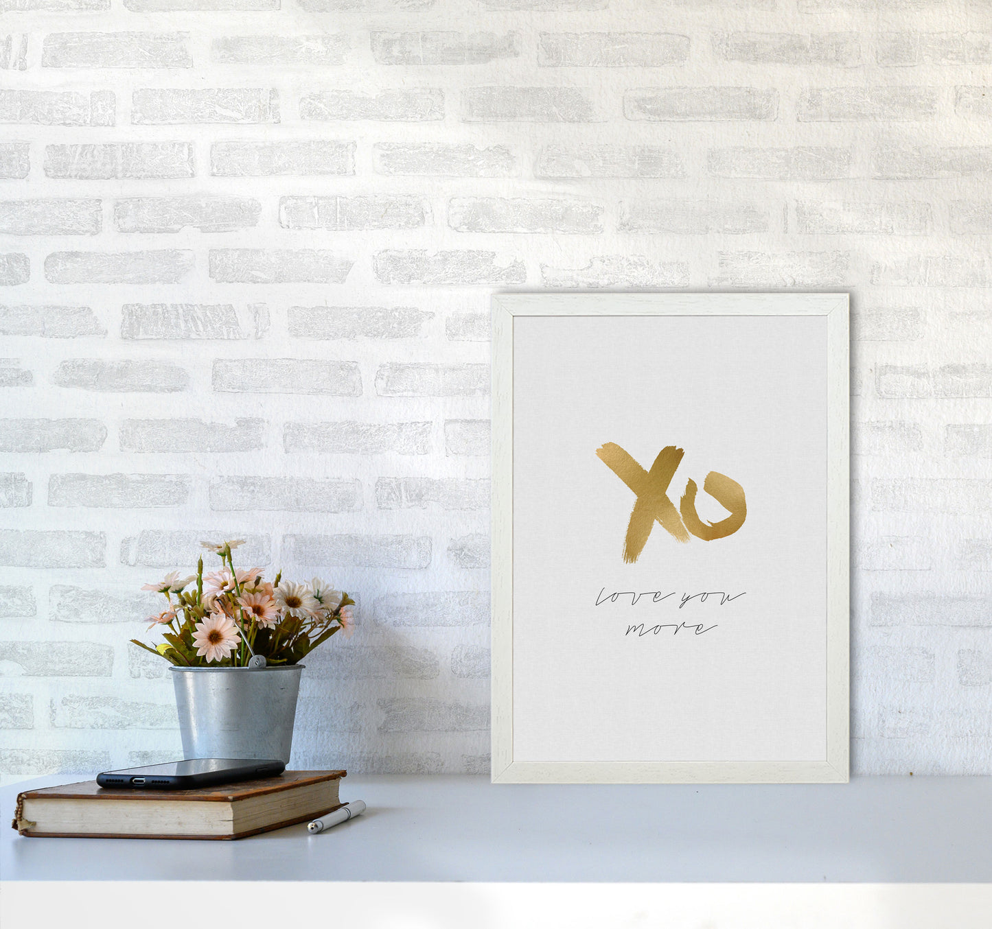 Love You More Print By Orara Studio A3 Oak Frame