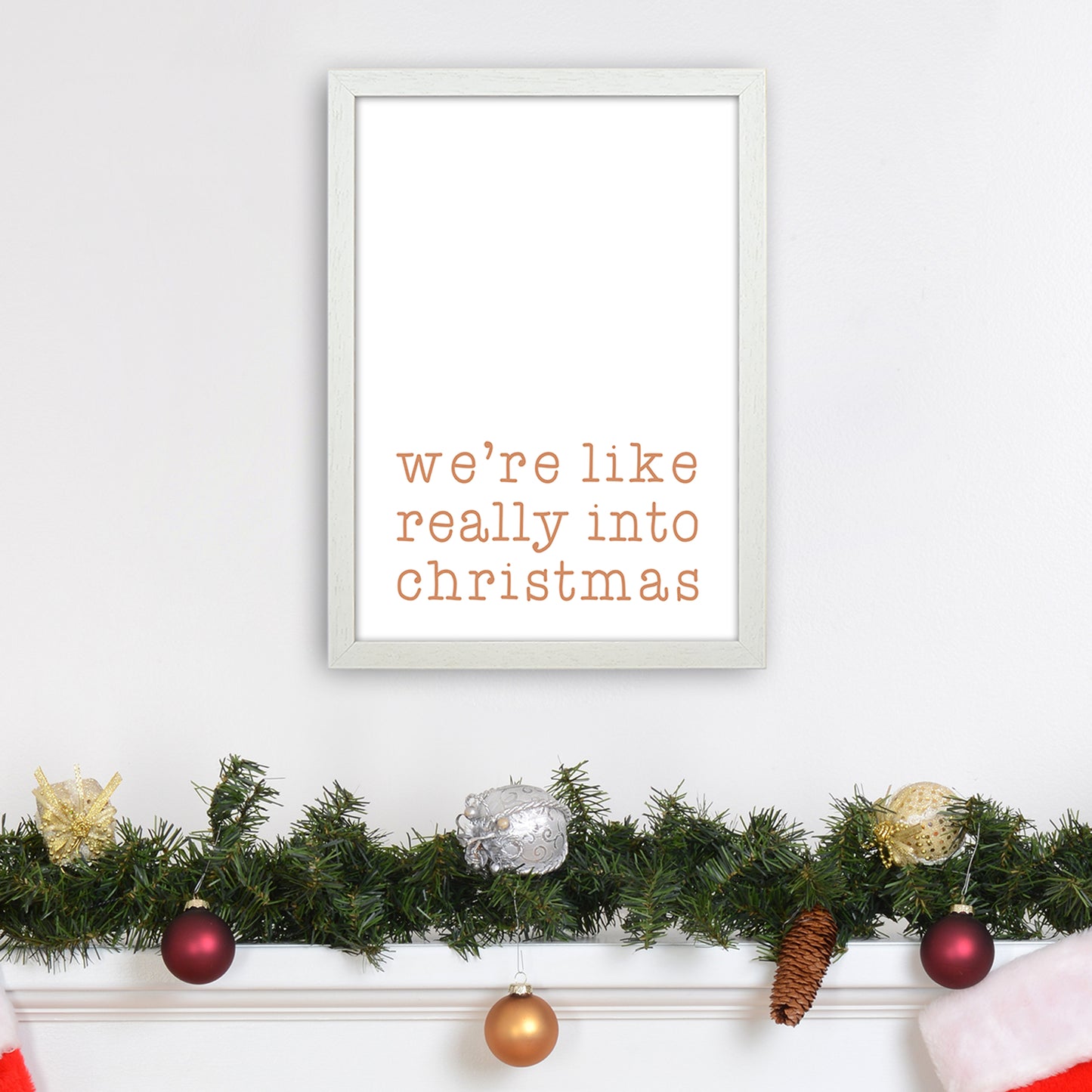 Really Into Christmas Christmas Art Print by Orara Studio A3 Oak Frame