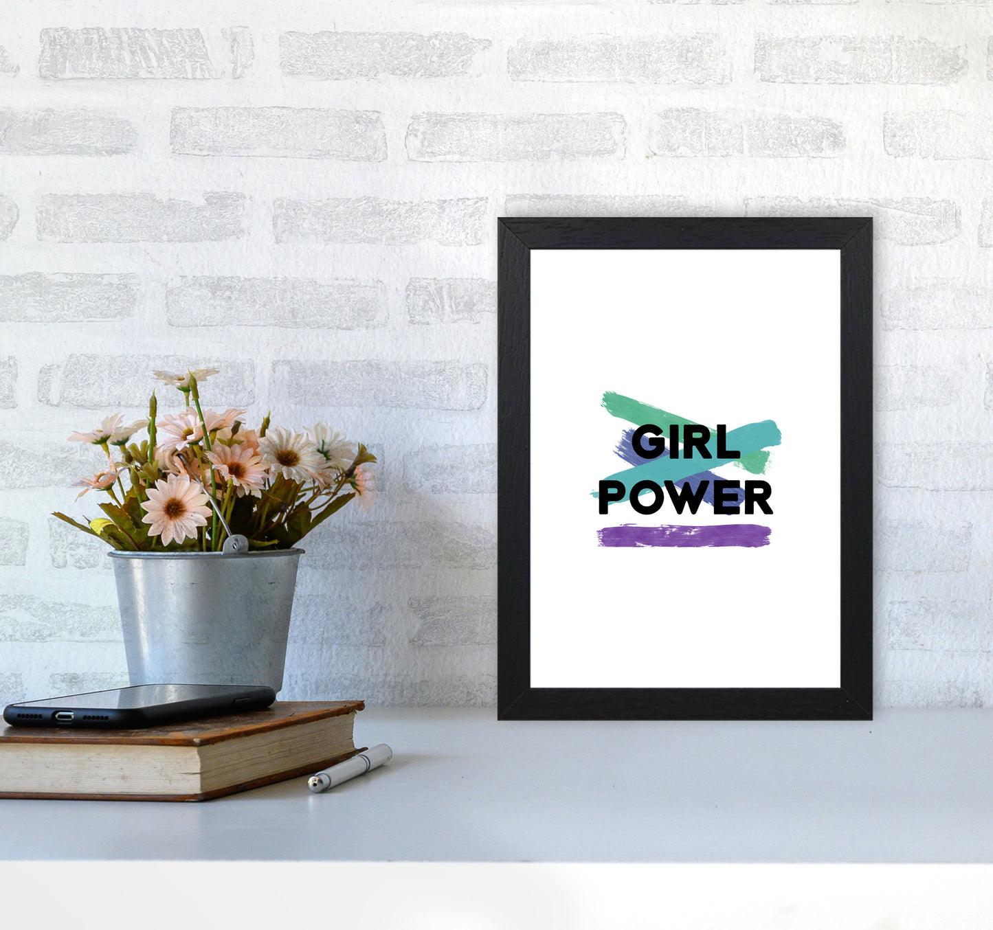Girl Power Feminist Quote Print By Orara Studio A4 White Frame