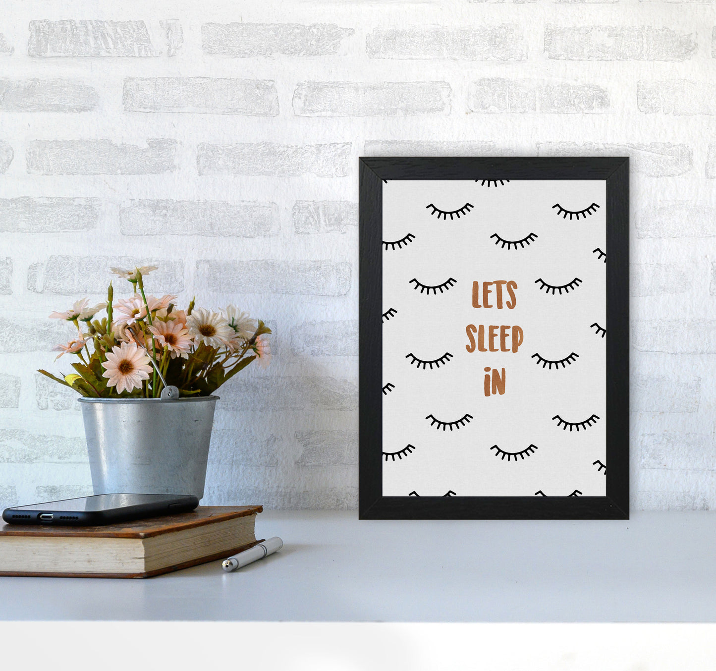 Let's Sleep In Bedroom Quote Print By Orara Studio A4 White Frame