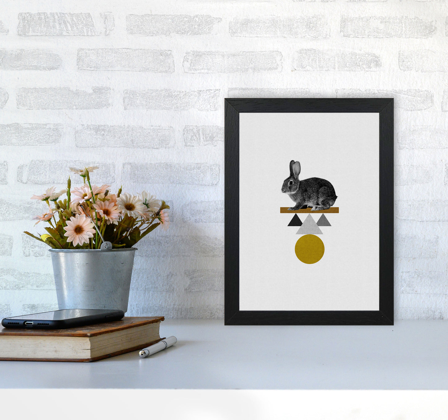 Tribal Rabbit Print By Orara Studio Animal Art Print A4 White Frame