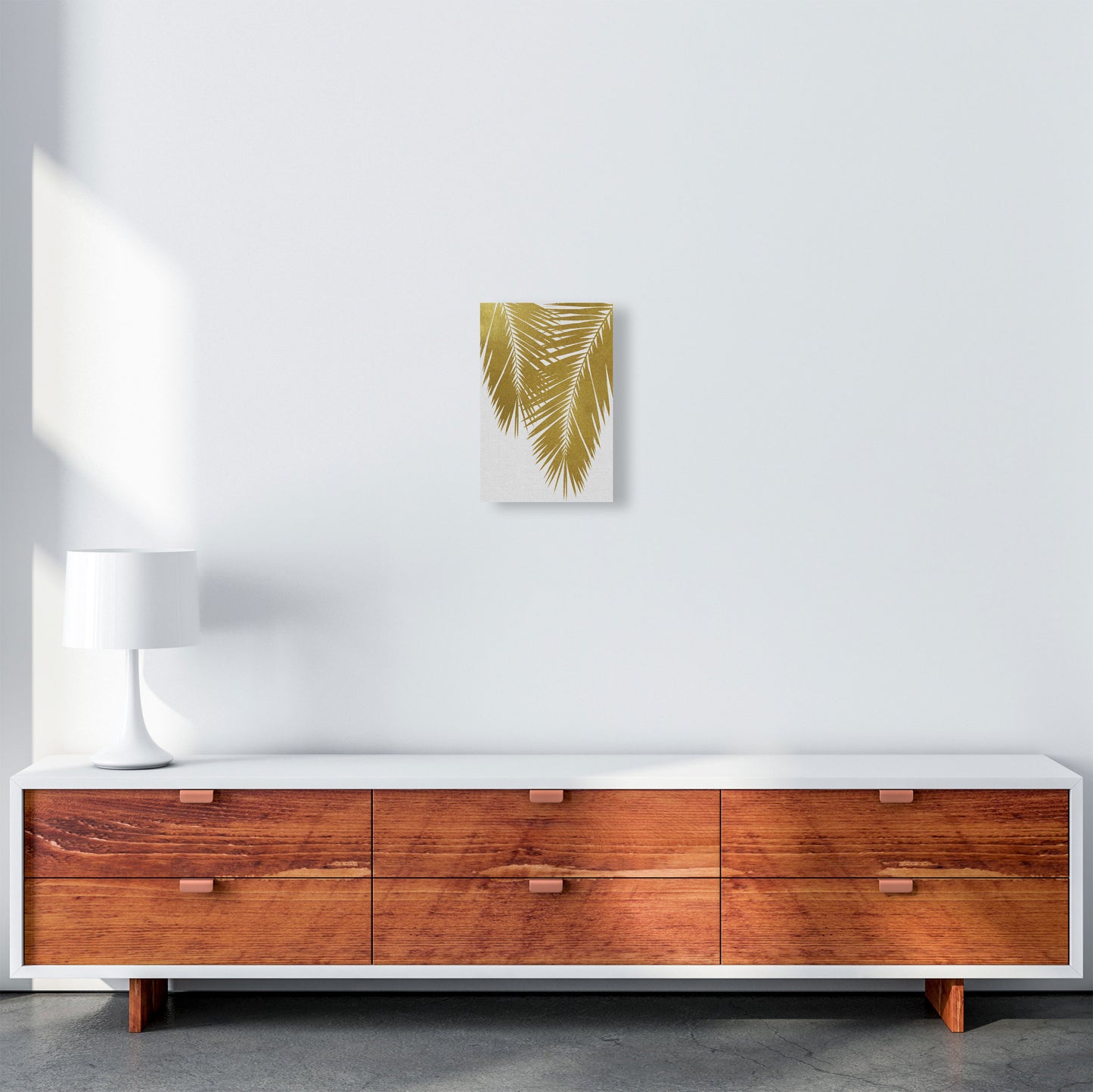 Palm Leaf Gold II Print By Orara Studio, Framed Botanical & Nature Art Print A4 Canvas