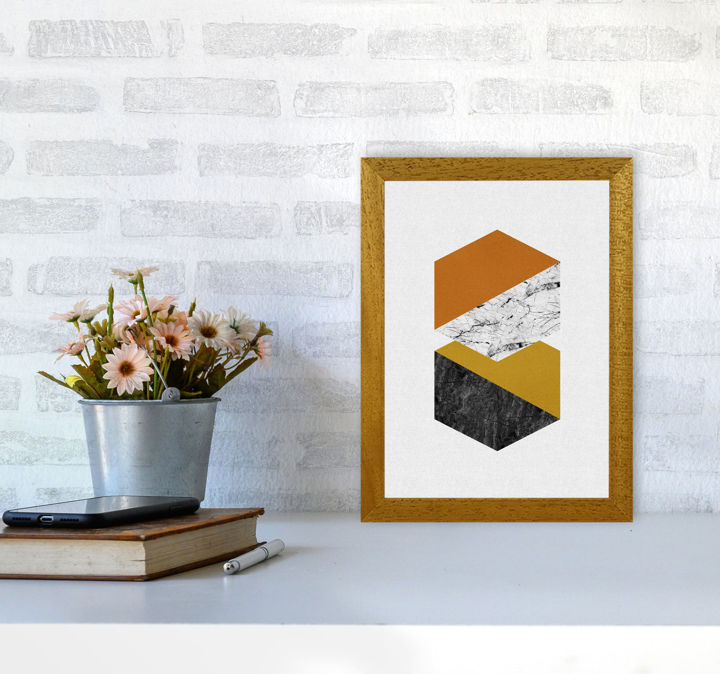 Geometric Hexagons Print By Orara Studio A4 Print Only