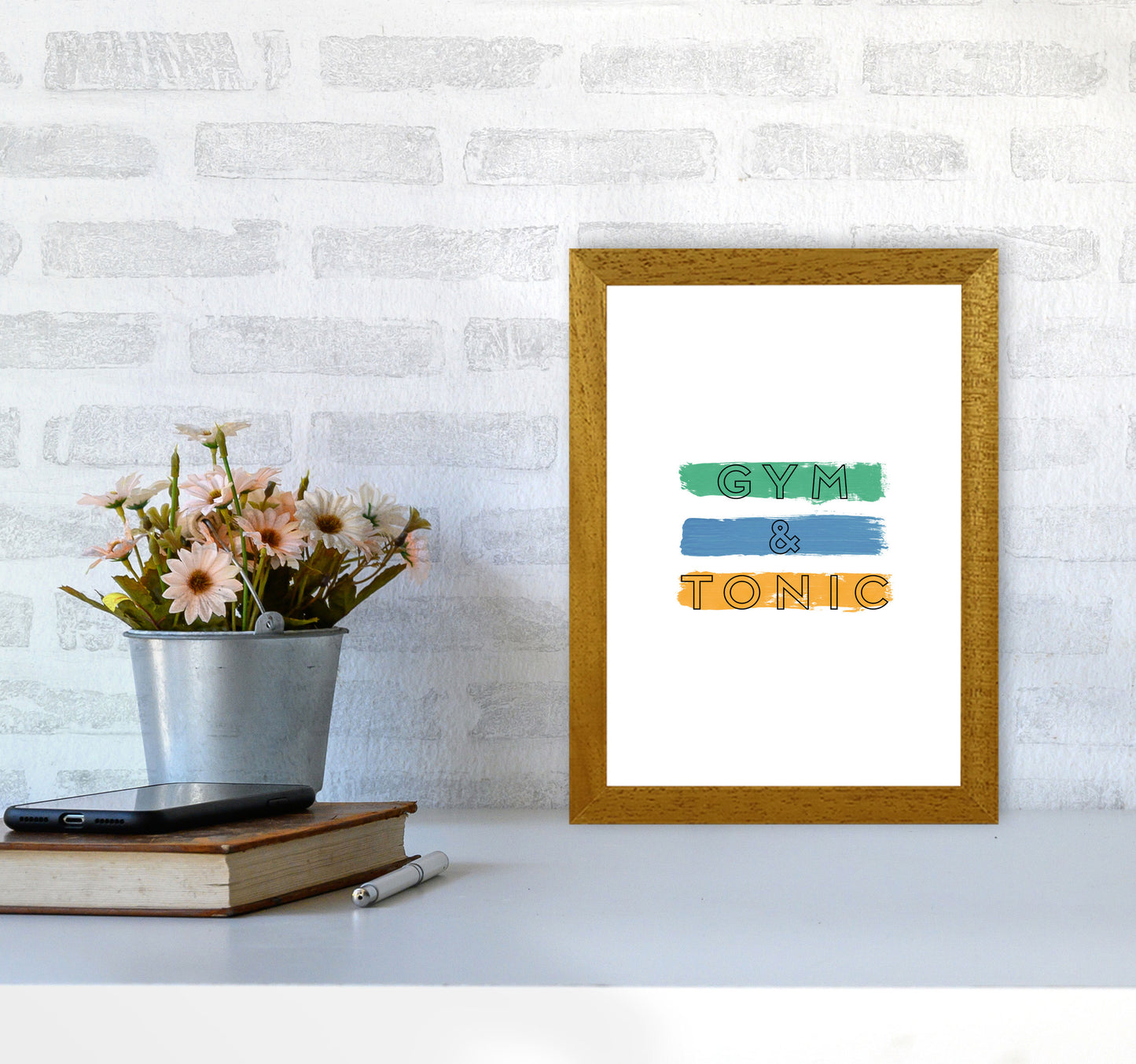 Gym & Tonic Print By Orara Studio, Framed Kitchen Wall Art A4 Print Only