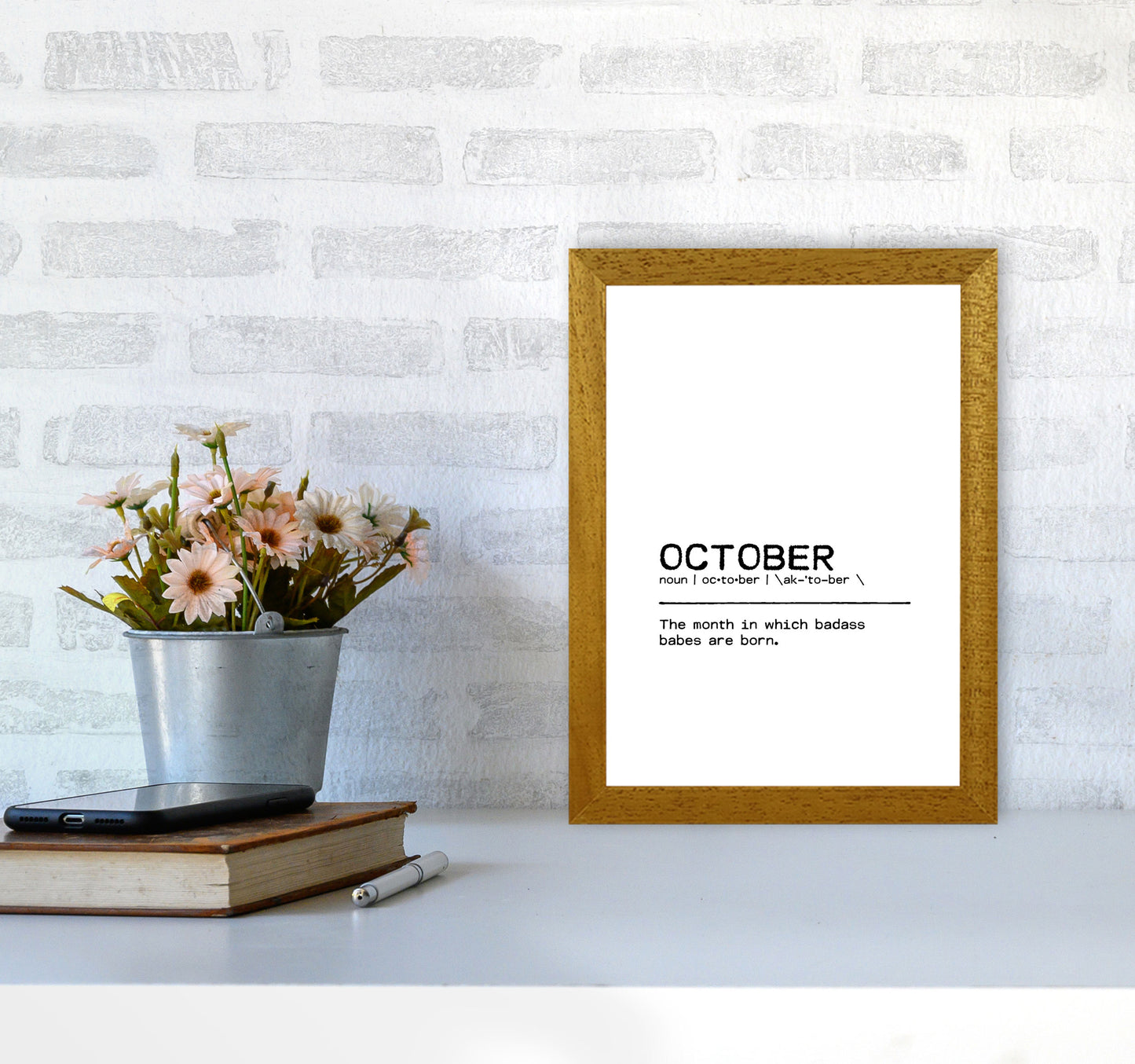 October Badass Definition Quote Print By Orara Studio A4 Print Only