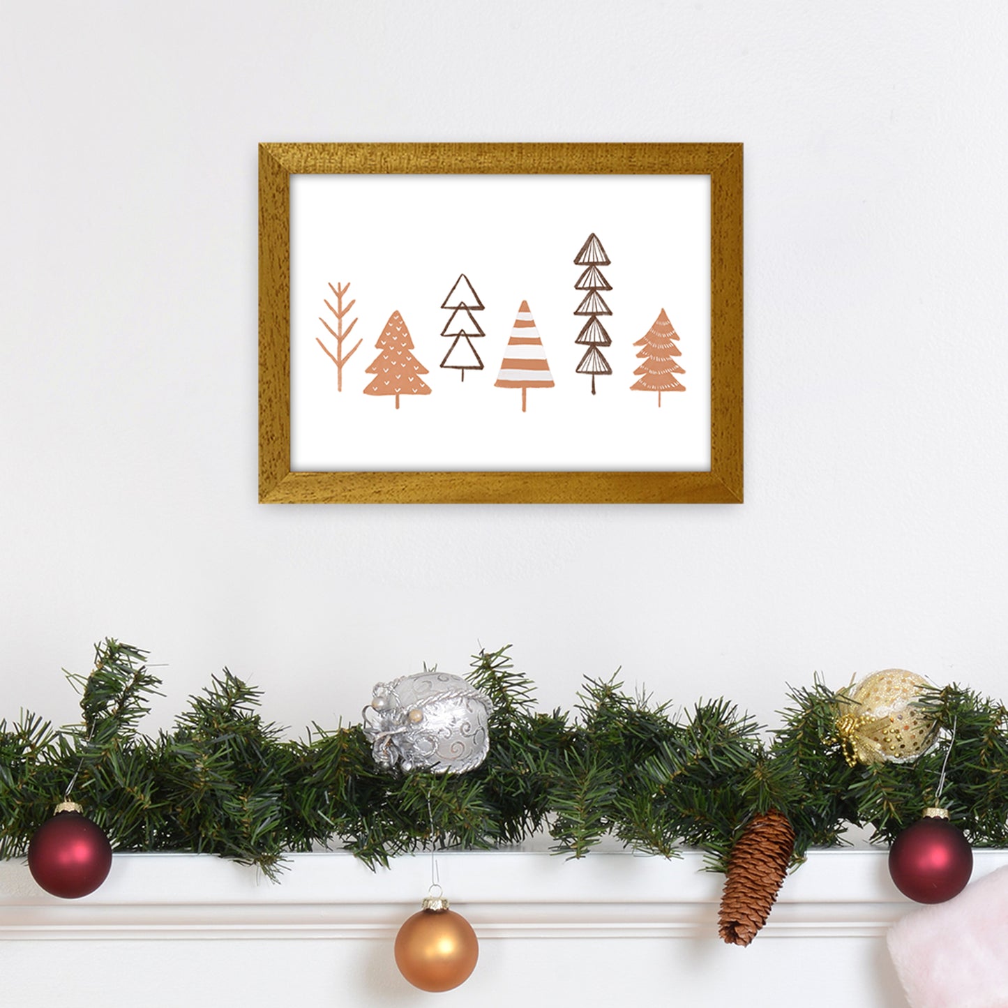 Winter Trees Illustration Christmas Art Print by Orara Studio A4 Print Only