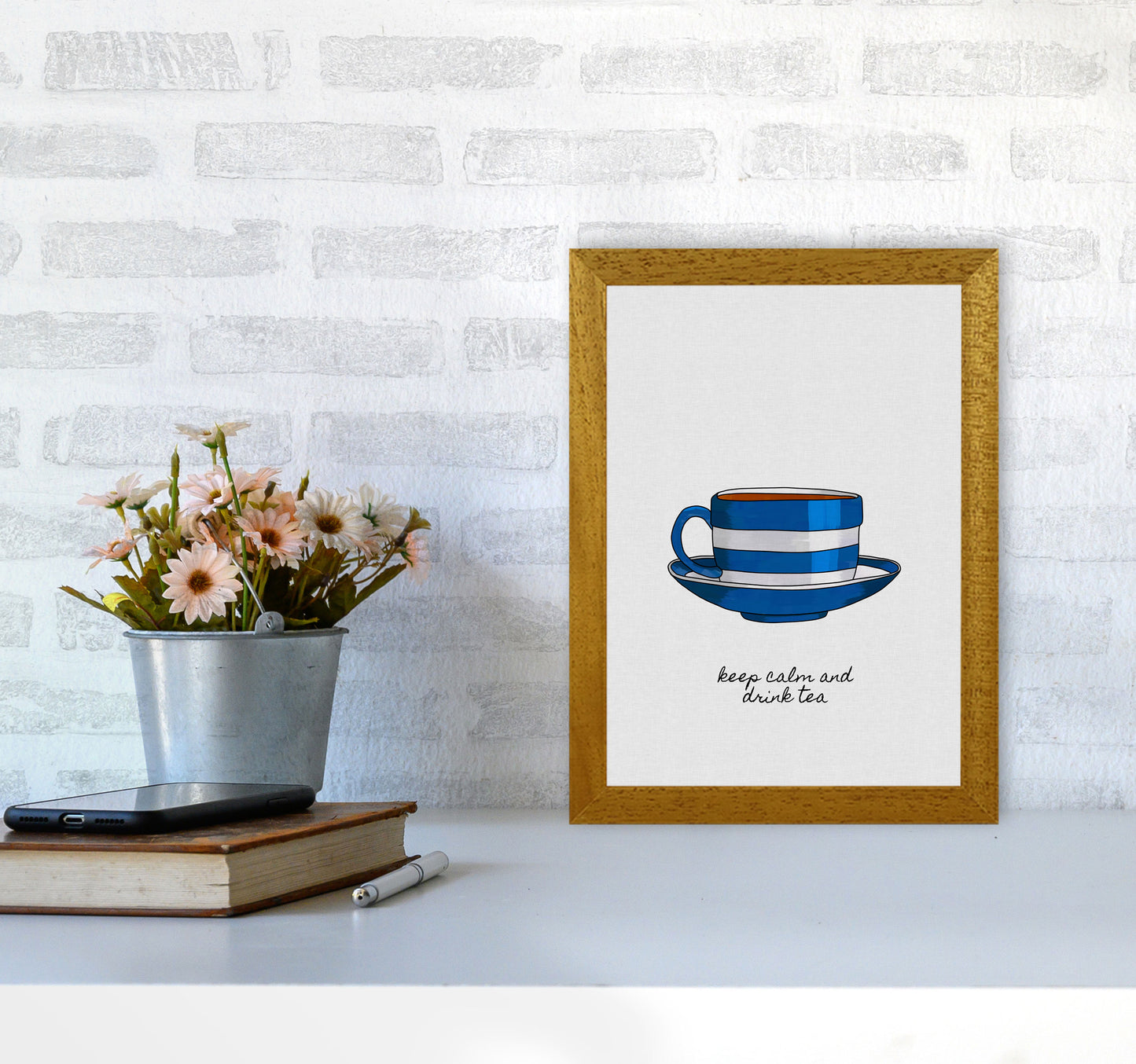 Keep Calm & Drink Tea Quote Art Print by Orara Studio A4 Print Only