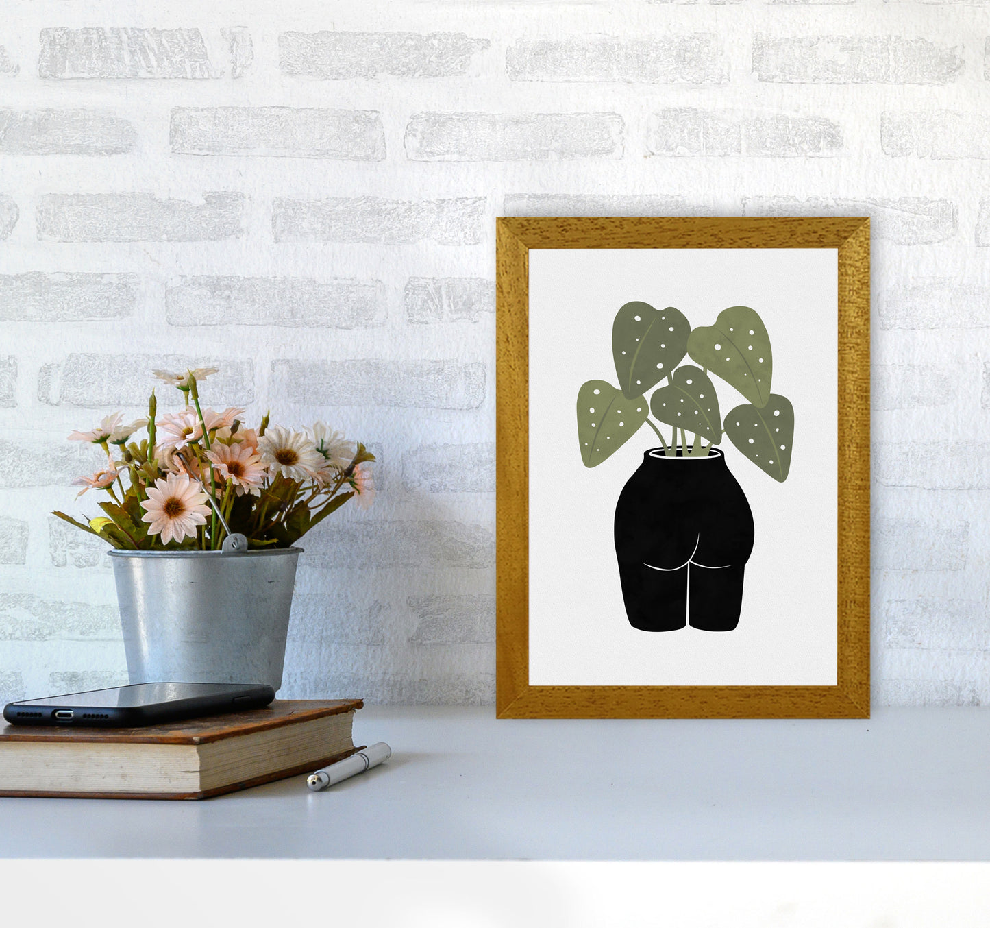 Butt-anical Vase Art Print by Orara Studios A4 Print Only