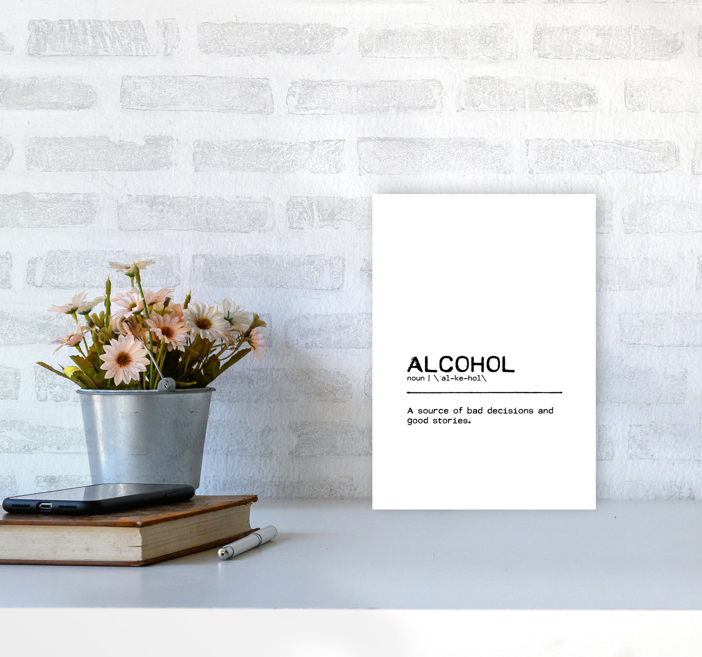 Alcohol Stories Definition Quote Print By Orara Studio A4 Black Frame
