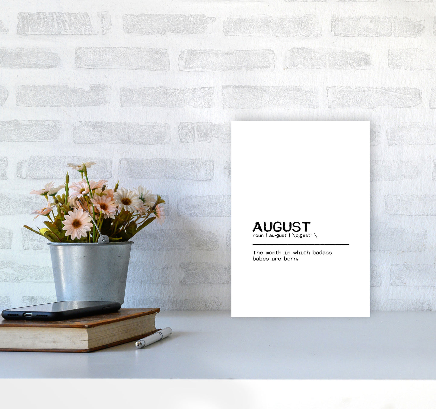 August Badass Definition Quote Print By Orara Studio A4 Black Frame
