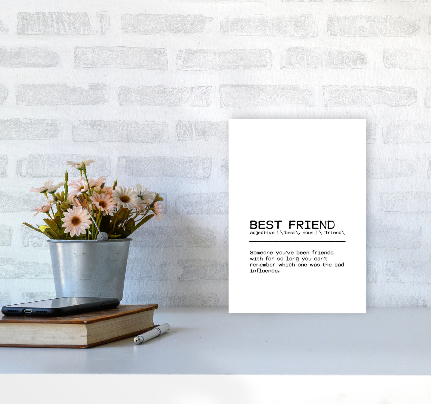 Best Friend Influence Definition Quote Print By Orara Studio A4 Black Frame