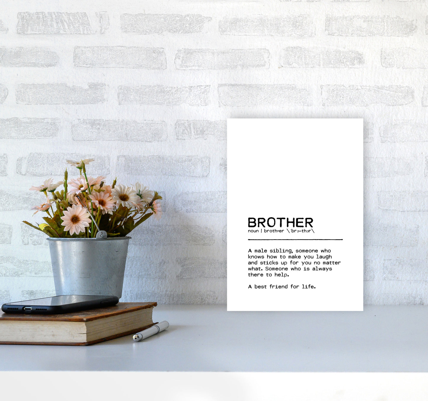 Brother Best Friend Definition Quote Print By Orara Studio A4 Black Frame