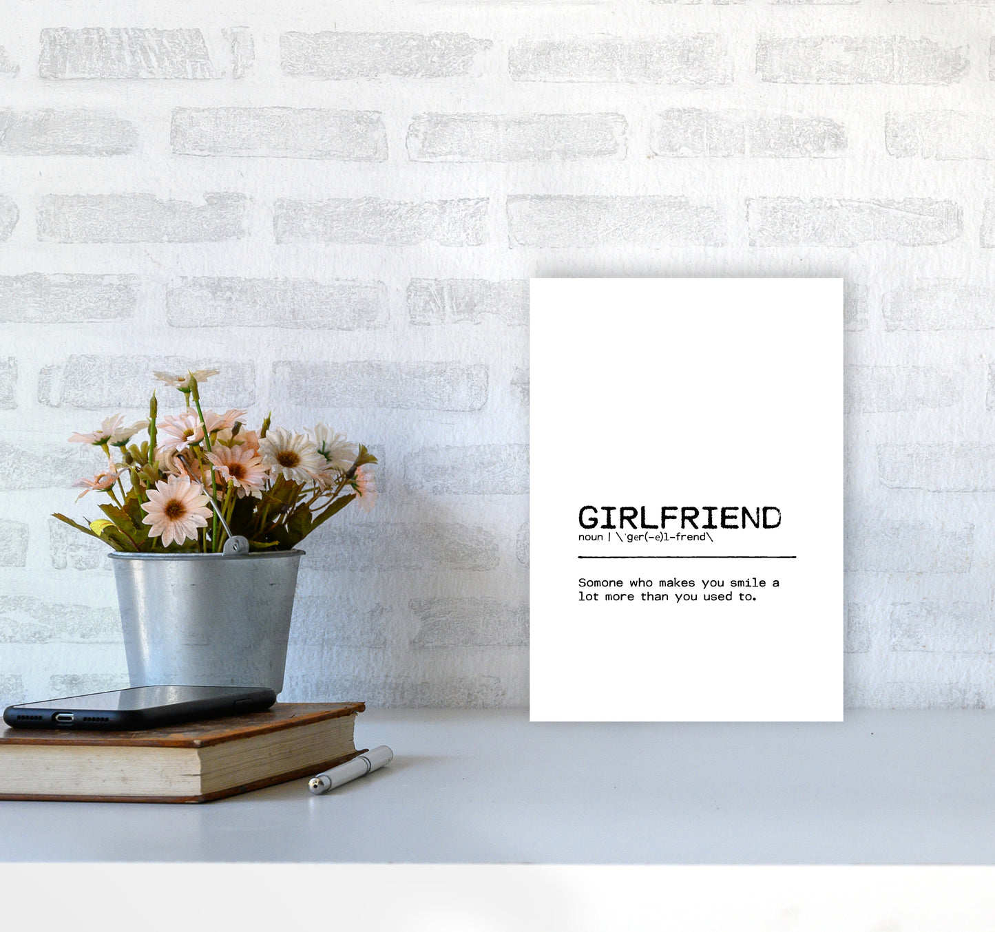 Girlfriend Smile Definition Quote Print By Orara Studio A4 Black Frame