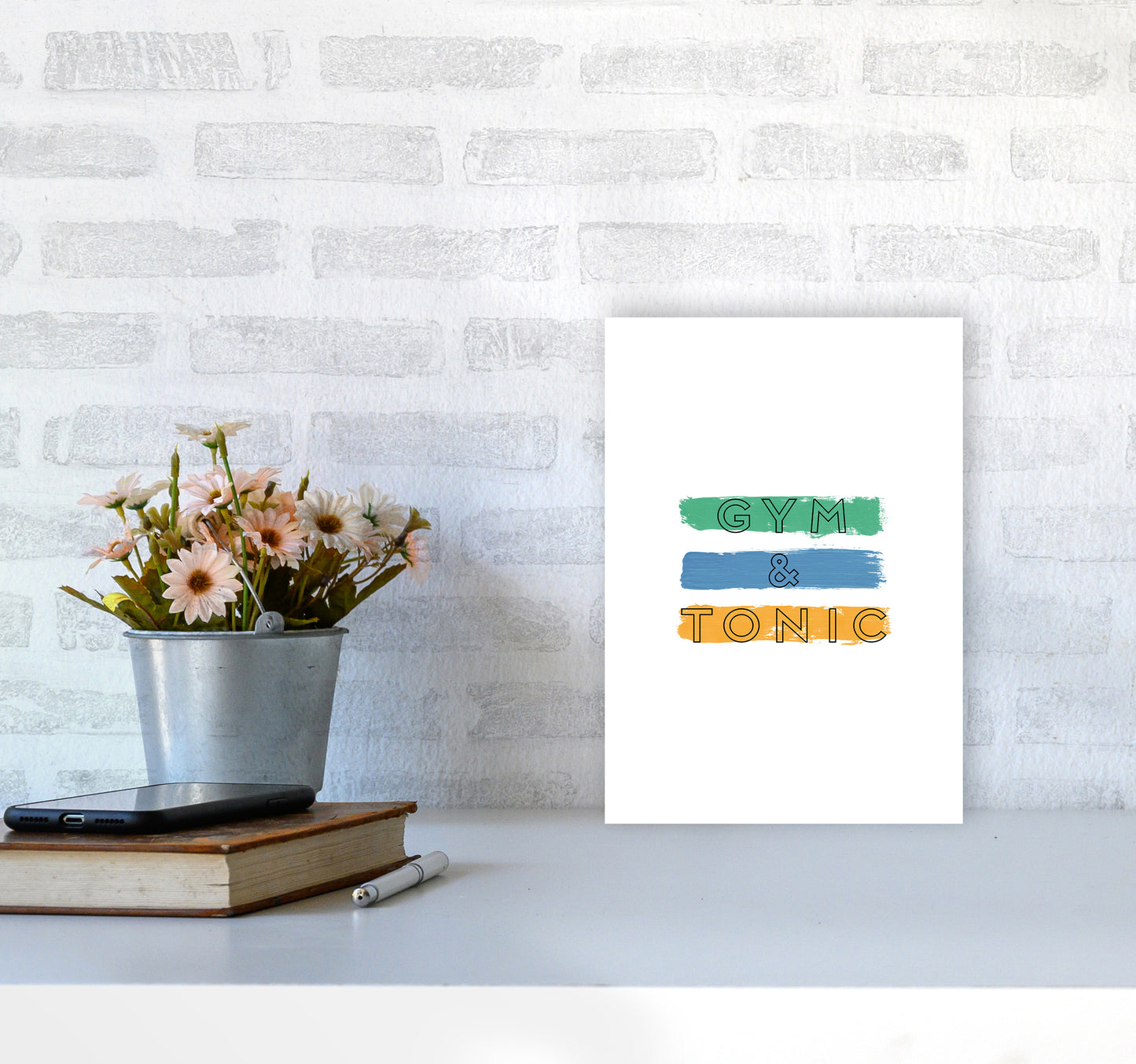 Gym & Tonic Print By Orara Studio, Framed Kitchen Wall Art A4 Black Frame