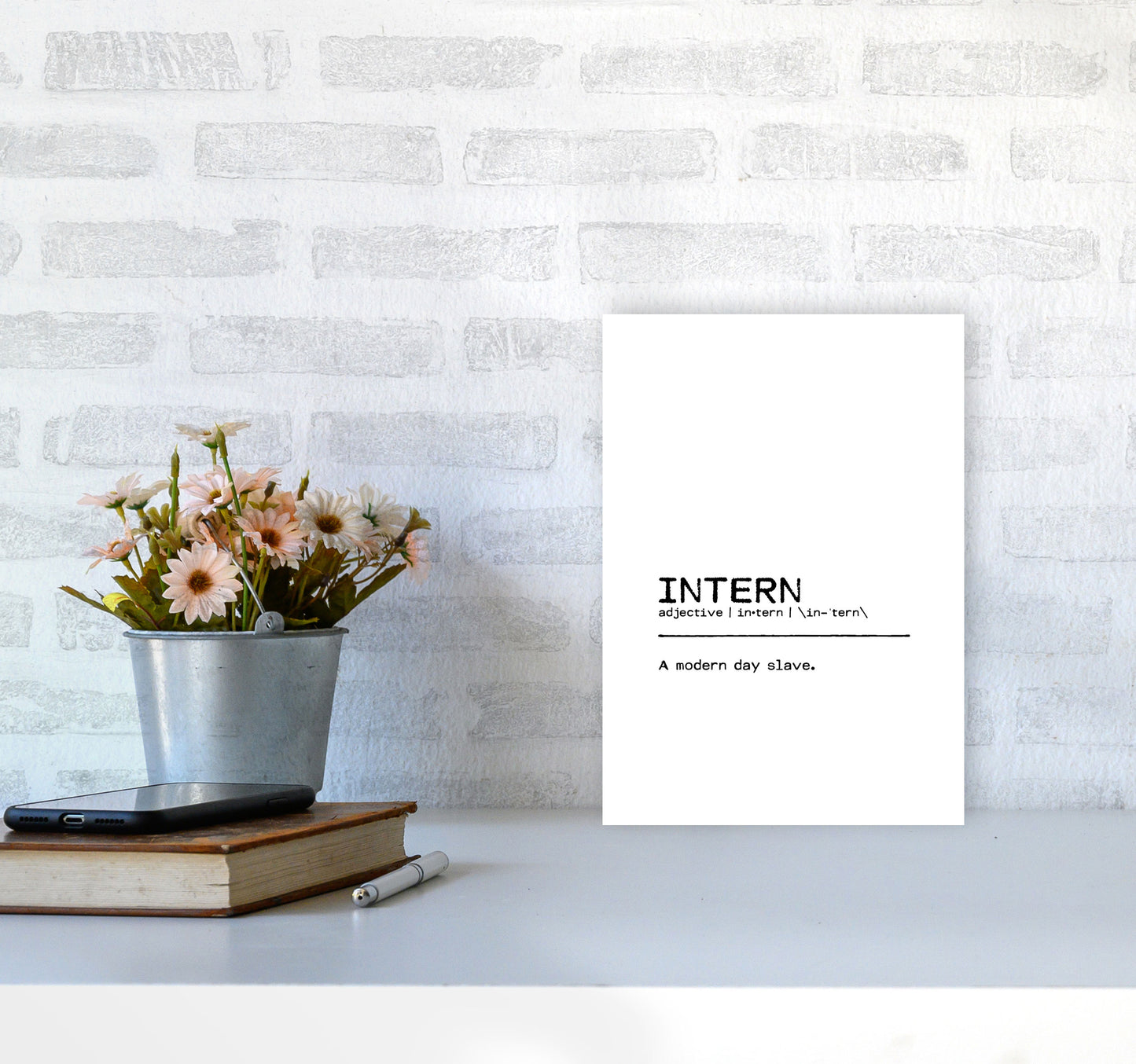 Intern Slave Definition Quote Print By Orara Studio A4 Black Frame