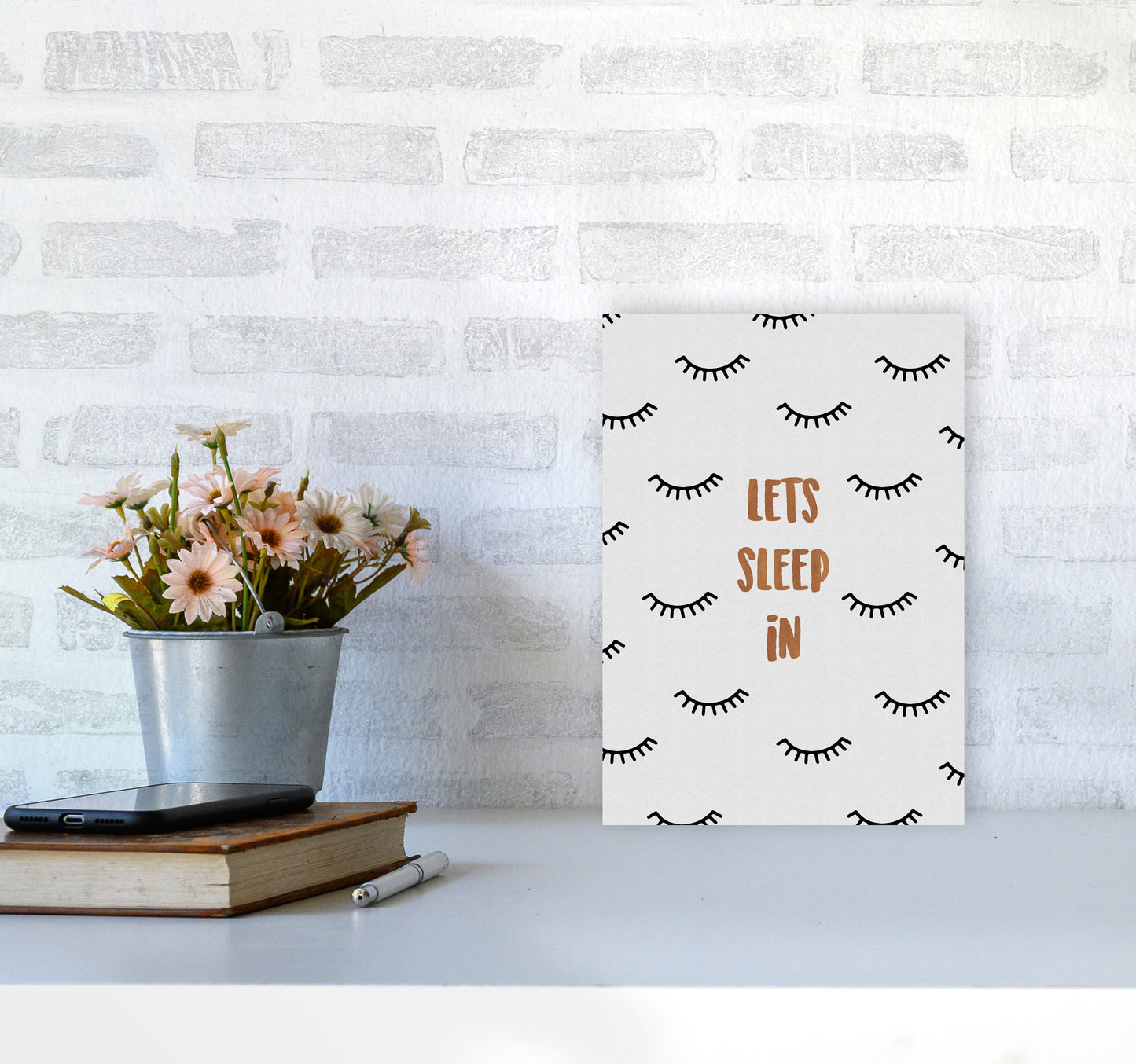 Let's Sleep In Bedroom Quote Print By Orara Studio A4 Black Frame