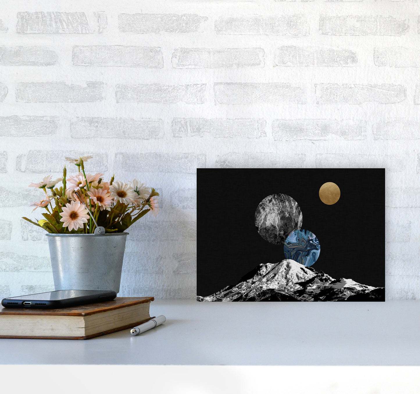 Space II Print By Orara Studio A4 Black Frame