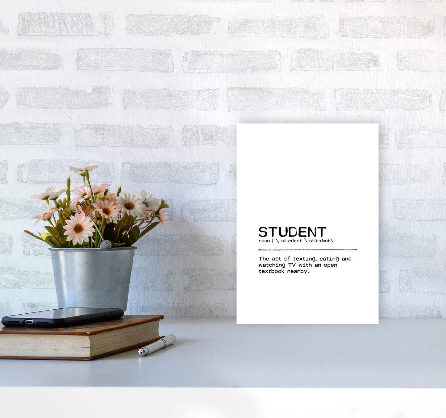 Student Art Of Definition Quote Print By Orara Studio A4 Black Frame