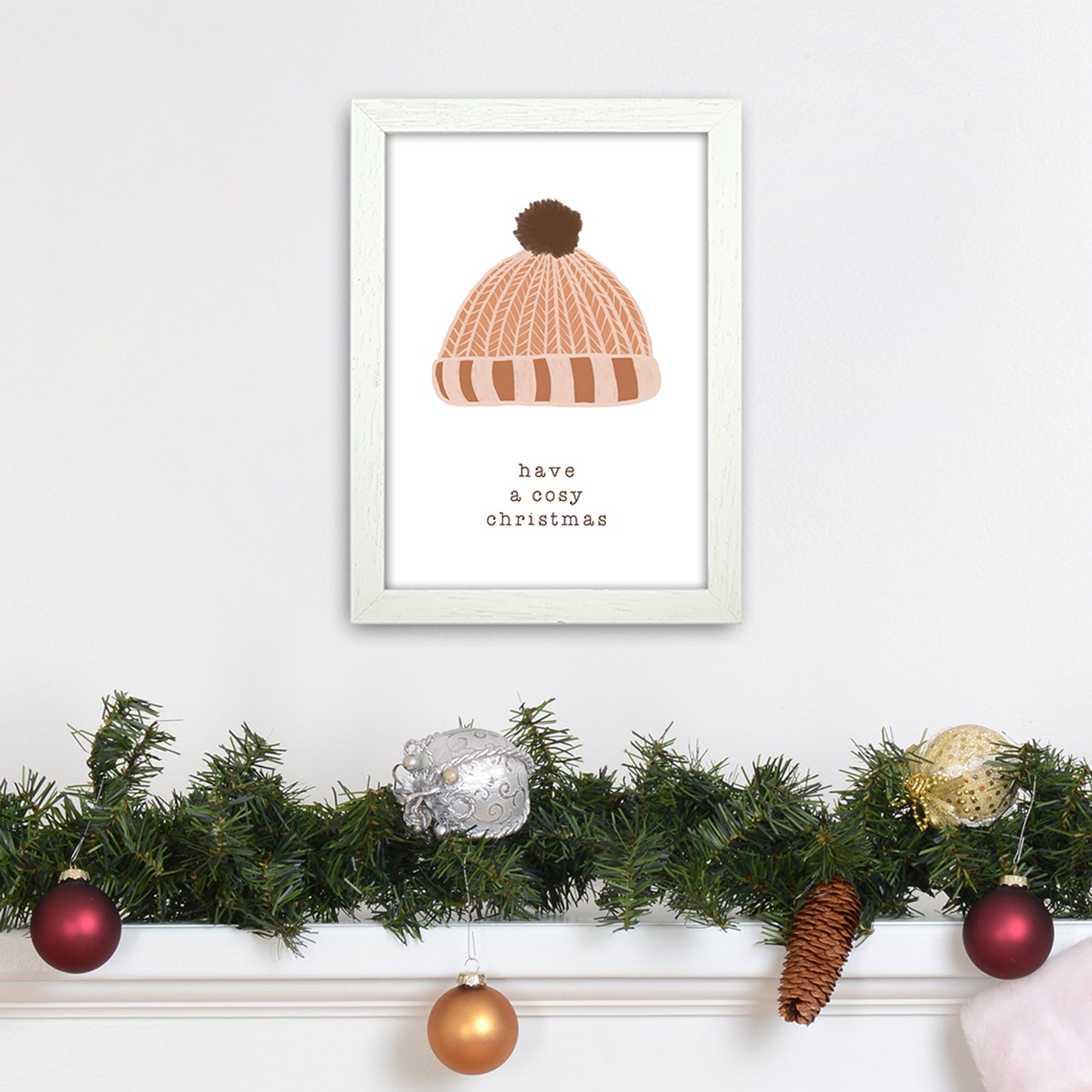 Have A Cosy Christmas Christmas Art Print by Orara Studio A4 Oak Frame