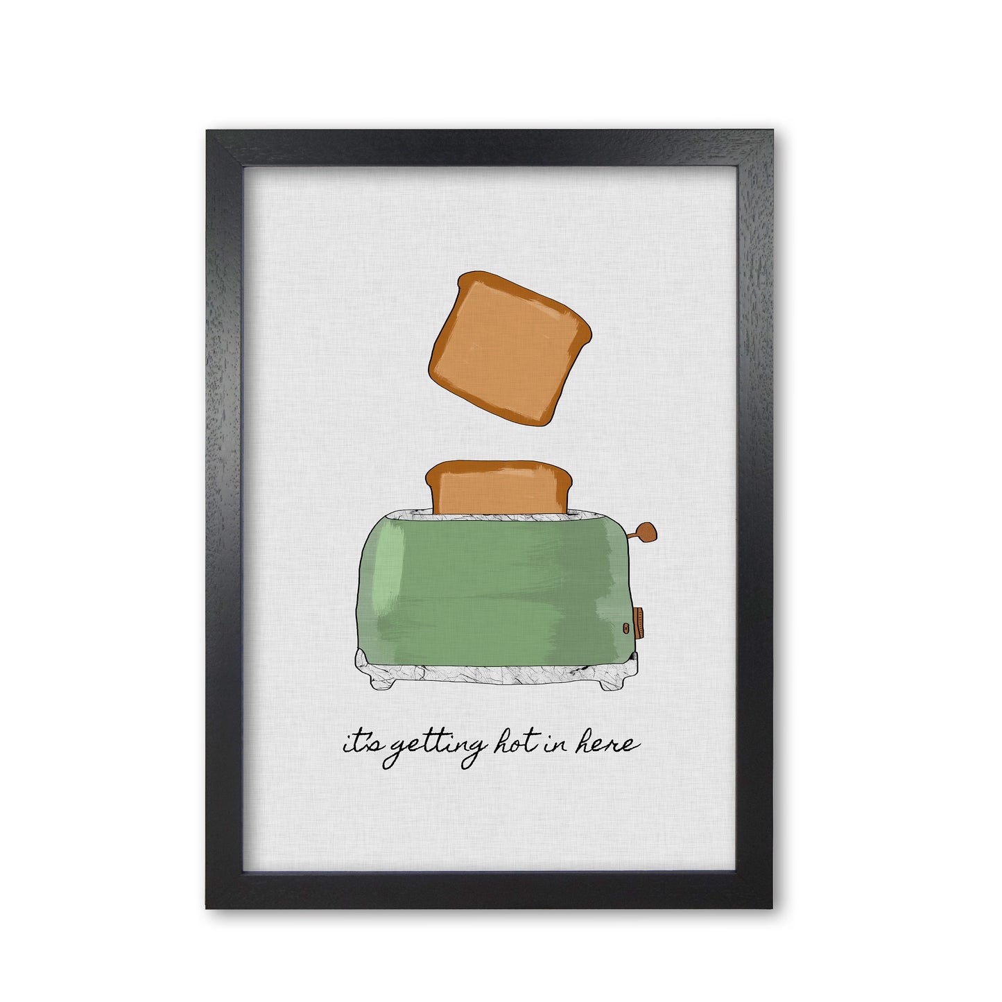 It's Getting Hot In Here Print By Orara Studio, Framed Kitchen Wall Art Black Grain