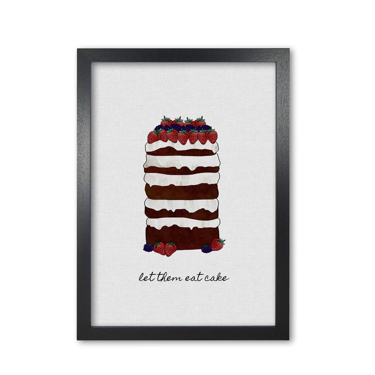 Let Them Eat Cake Print By Orara Studio, Framed Kitchen Wall Art Black Grain