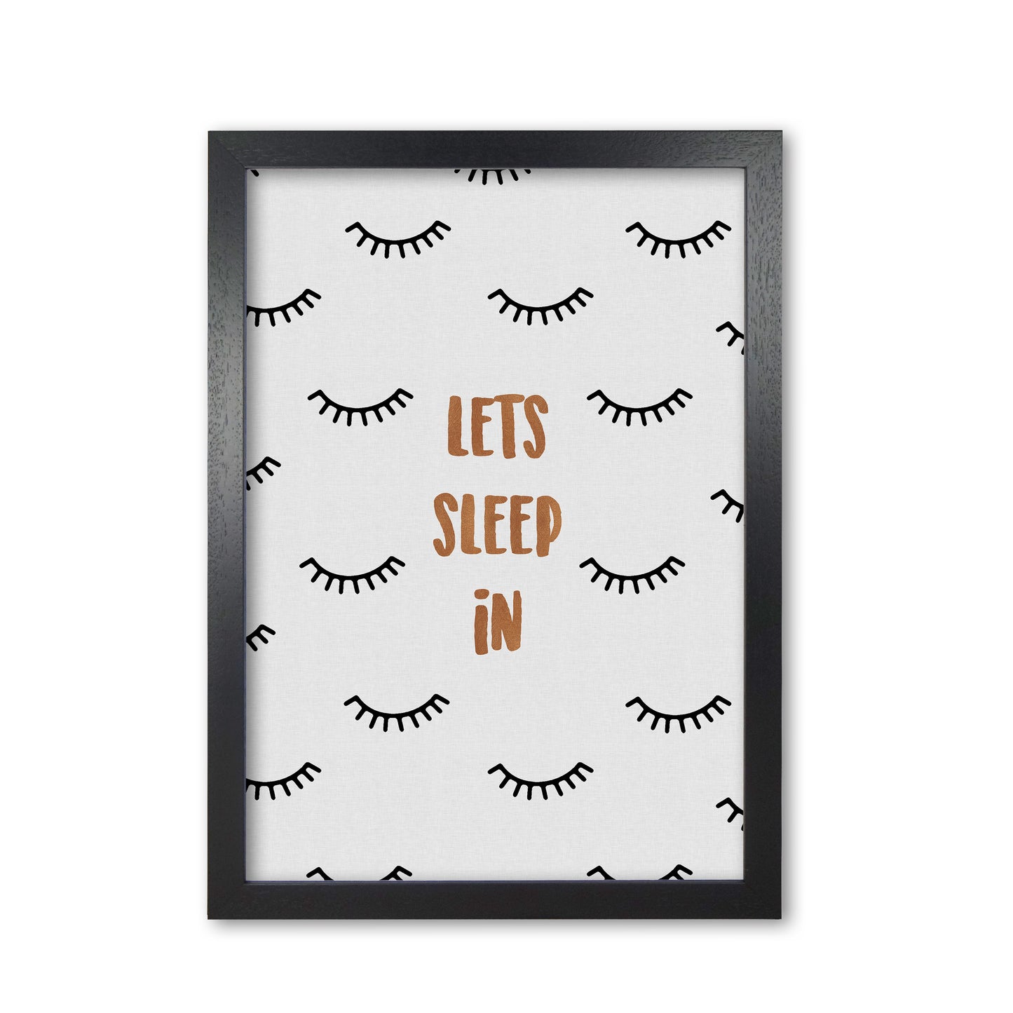 Let's Sleep In Bedroom Quote Print By Orara Studio Black Grain