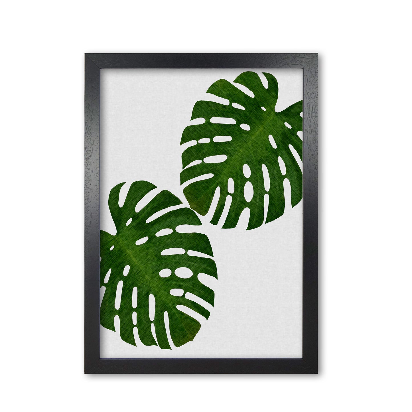 Monstera Leaf II Print By Orara Studio, Framed Botanical & Nature Art Print Black Grain