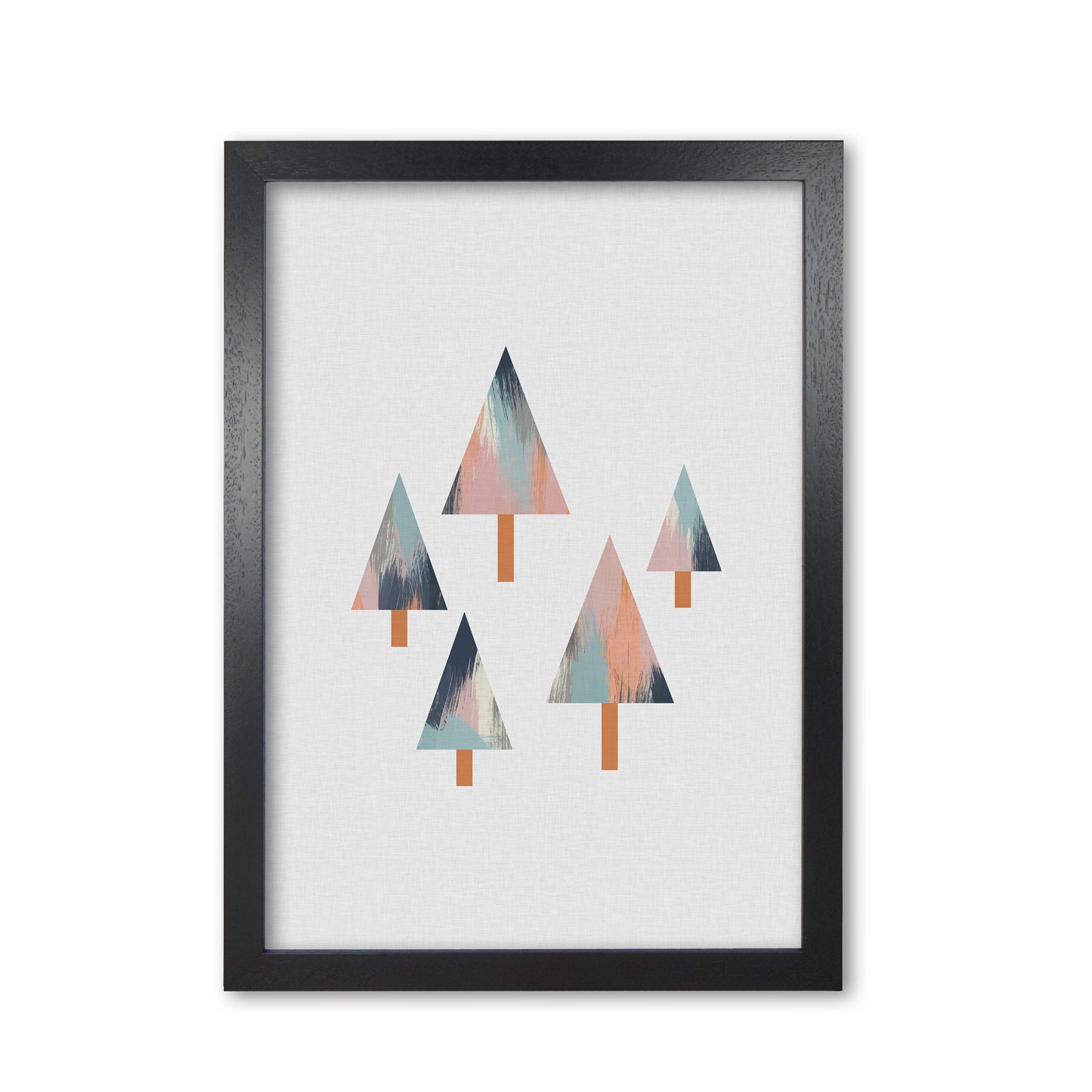 Pastel Trees Print By Orara Studio, Framed Botanical & Nature Art Print Black Grain
