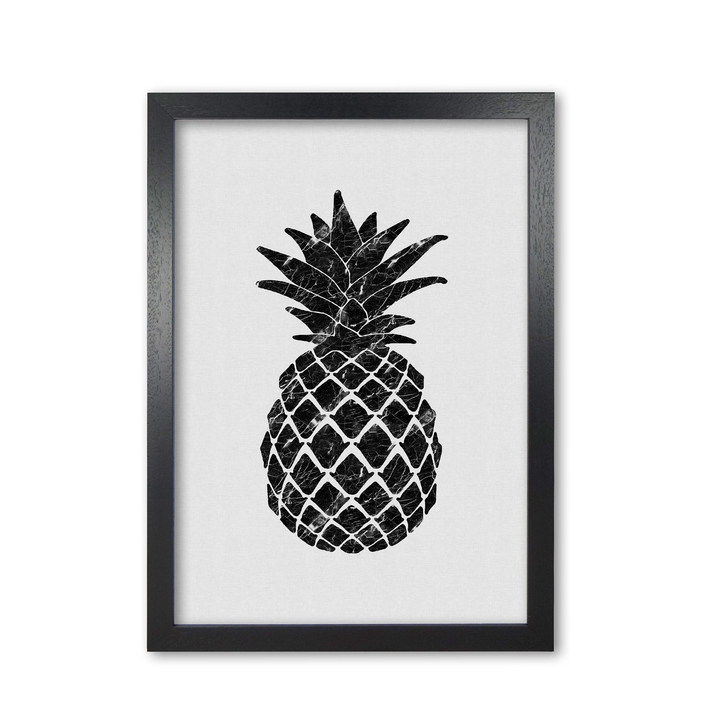 Pineapple Marble Print By Orara Studio, Framed Kitchen Wall Art Black Grain