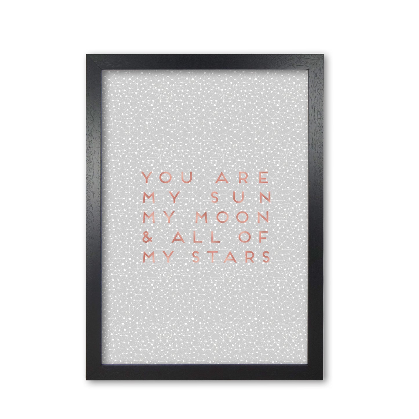Sun, Moon & Stars Love Quote Print By Orara Studio Black Grain