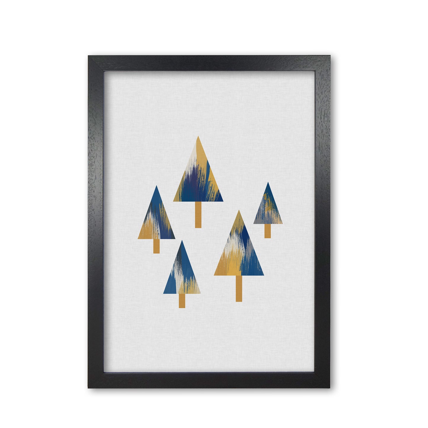 Trees Blue & Yellow Print By Orara Studio Black Grain