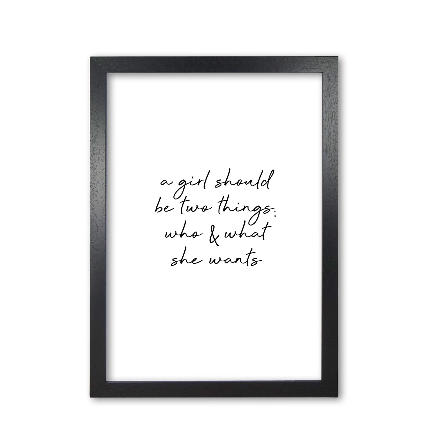 Who & What She Quote Print By Orara Studio Black Grain
