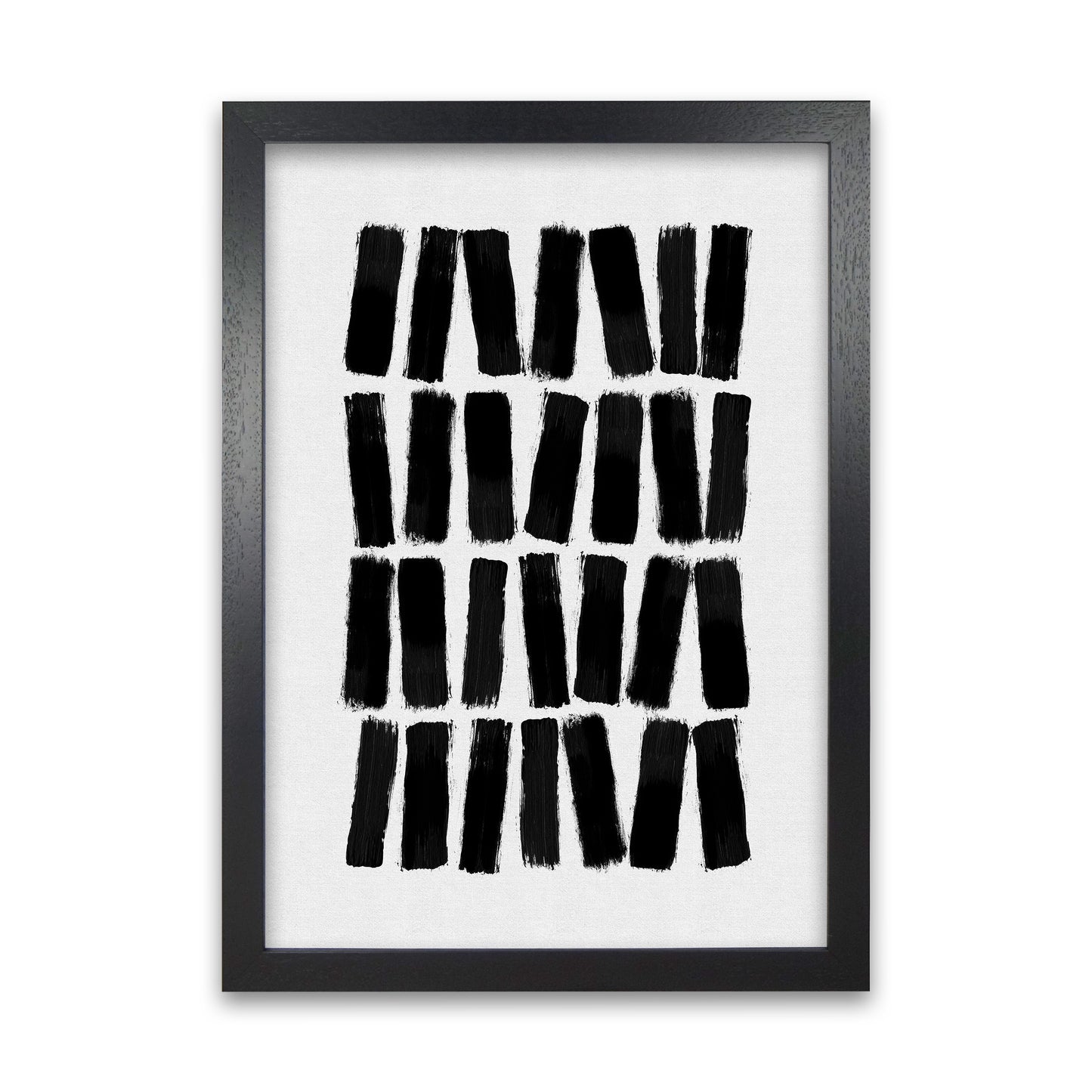 Black Brush Strokes Art Print by Orara Studio A1 Black Frame