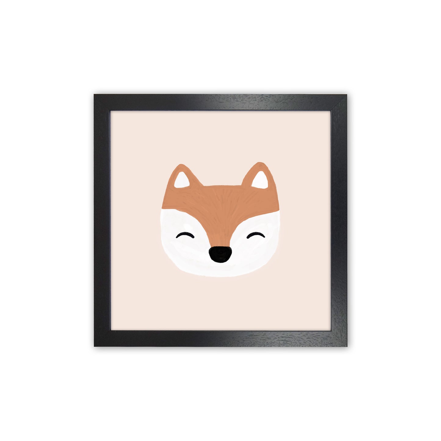 Blush Fox Christmas Art Print by Orara Studio Black Grain