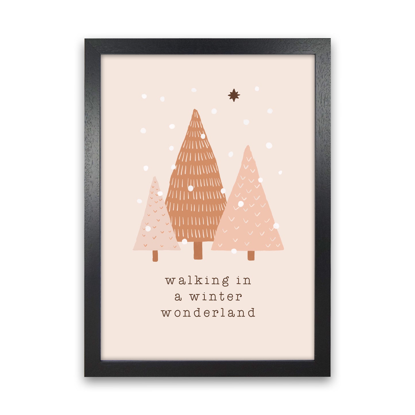 Walking In A Winter Wonderdland Christmas Art Print by Orara Studio Black Grain