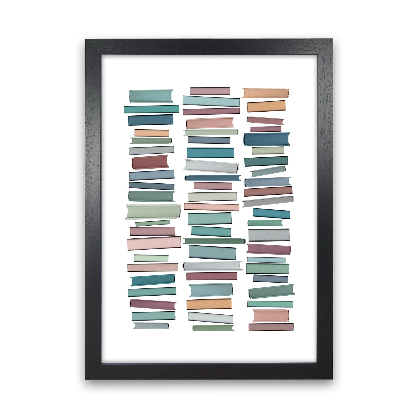 Books Pastel Abstract Art Print by Orara Studio Black Grain
