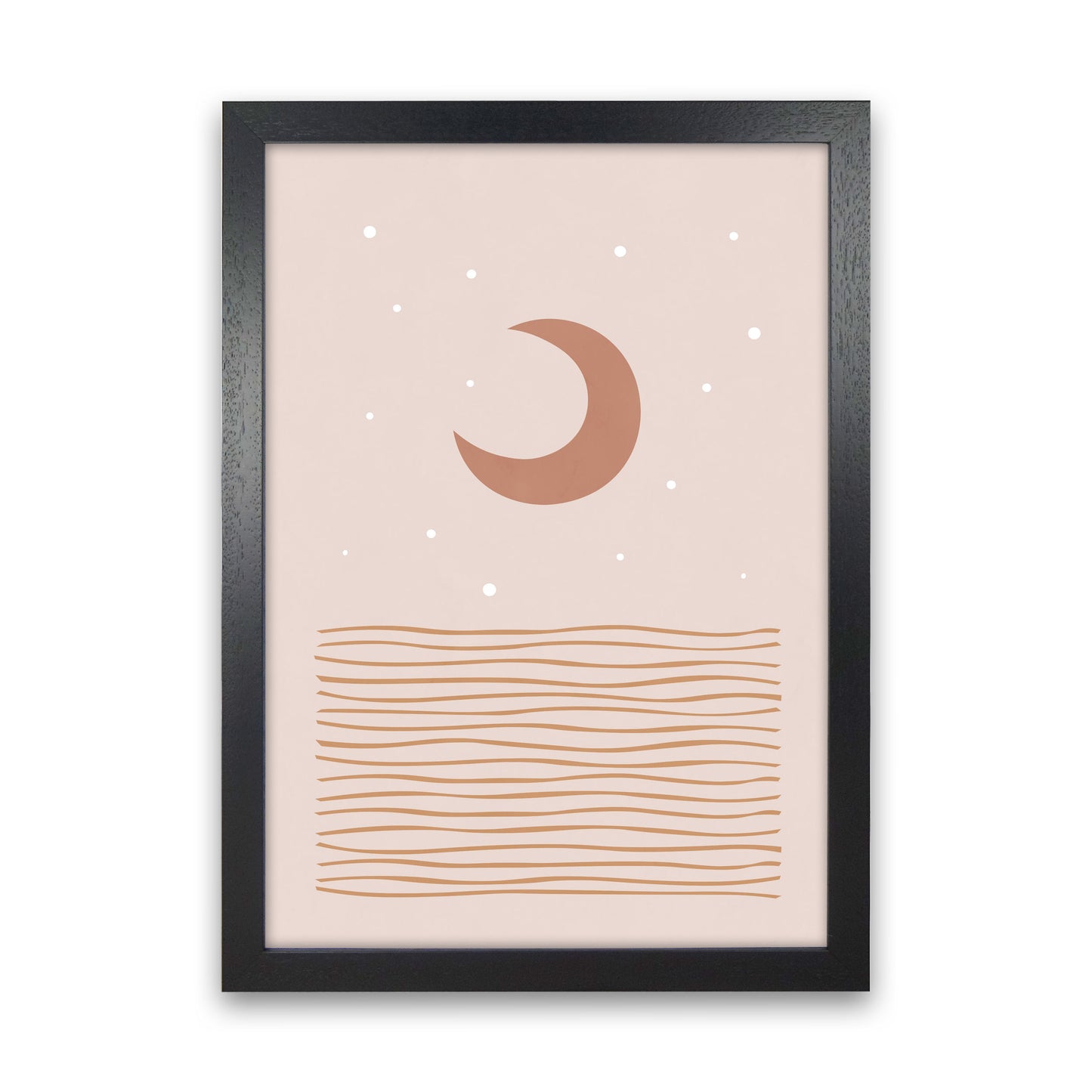 Blush Moon Art Print by Orara Studio Black Grain