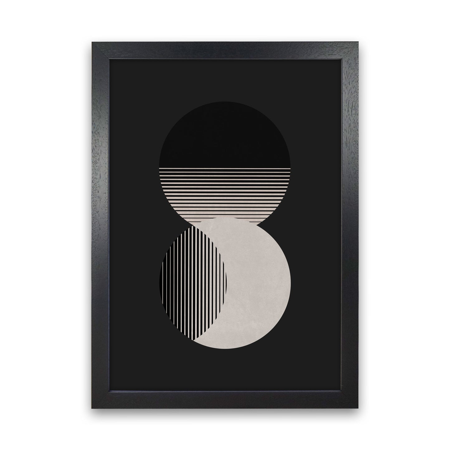 Circle Sun & Moon BW Art Print by Orara Studio Black Grain
