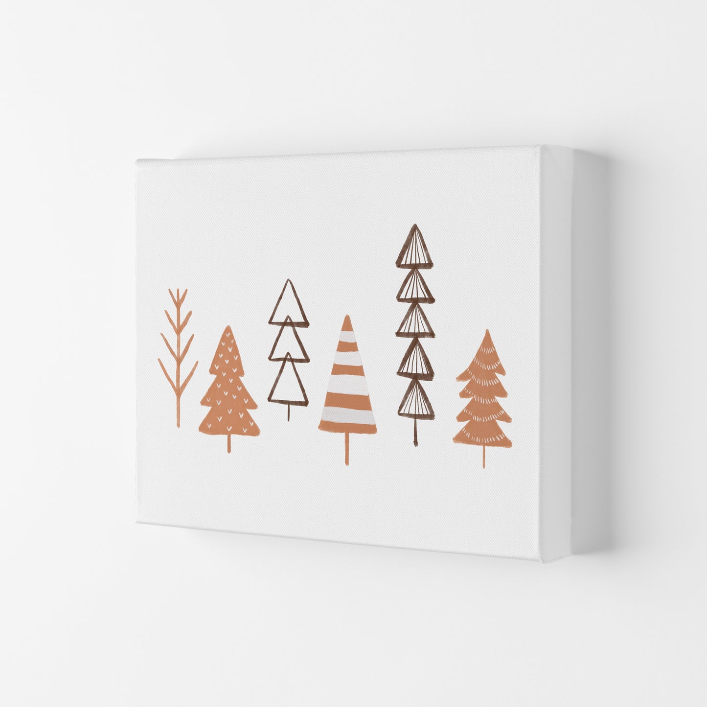 Winter Trees Illustration Christmas Art Print by Orara Studio Canvas
